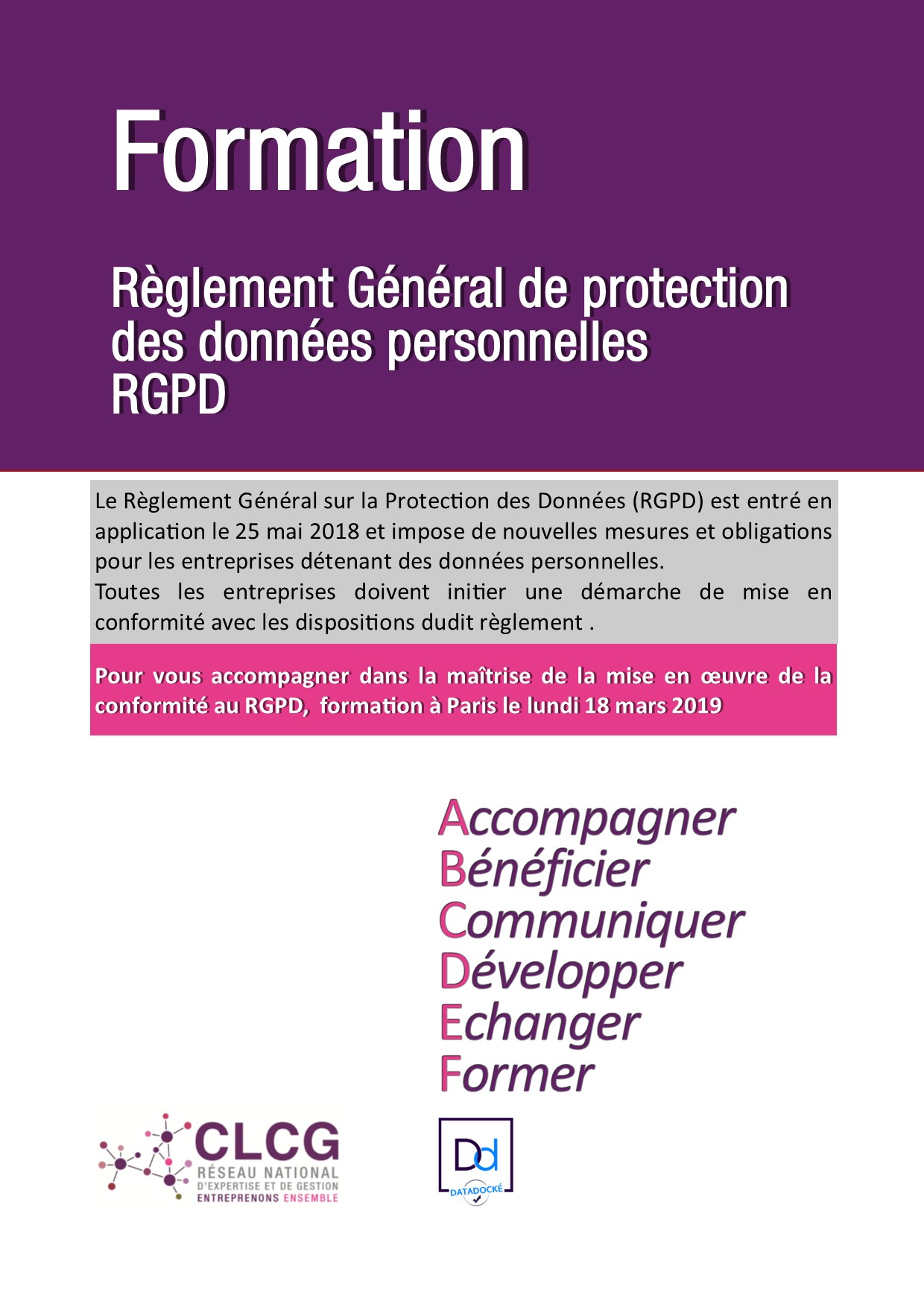 Session de formation RGPD